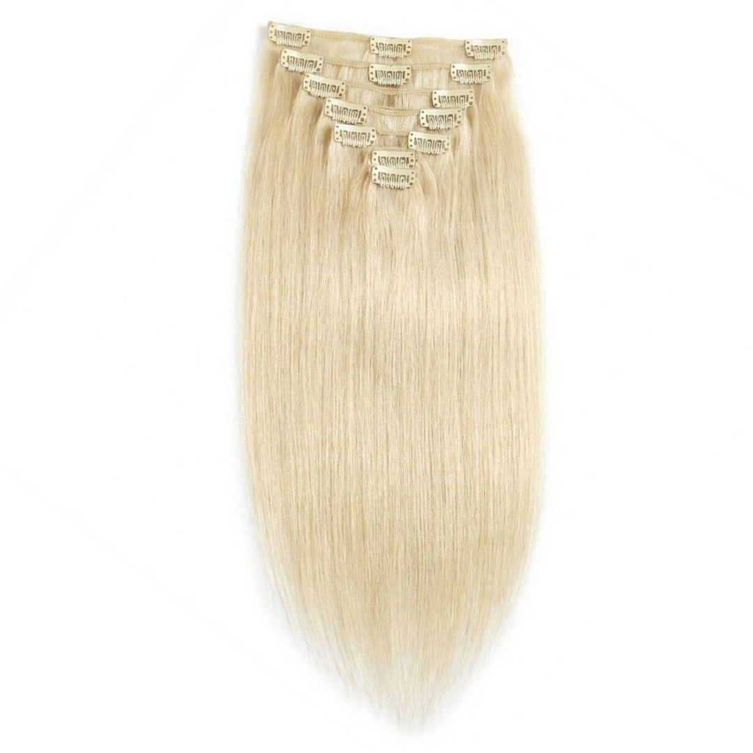 Fashiongirl Clip-on Löshår 100% Äkta Remy Hår 65 cm - #60 Platinblond