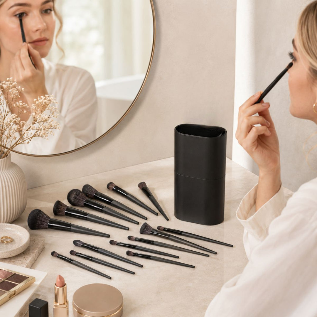 Technique PRO Raven Makeupborstset - 18 Professionella Sminkborstar