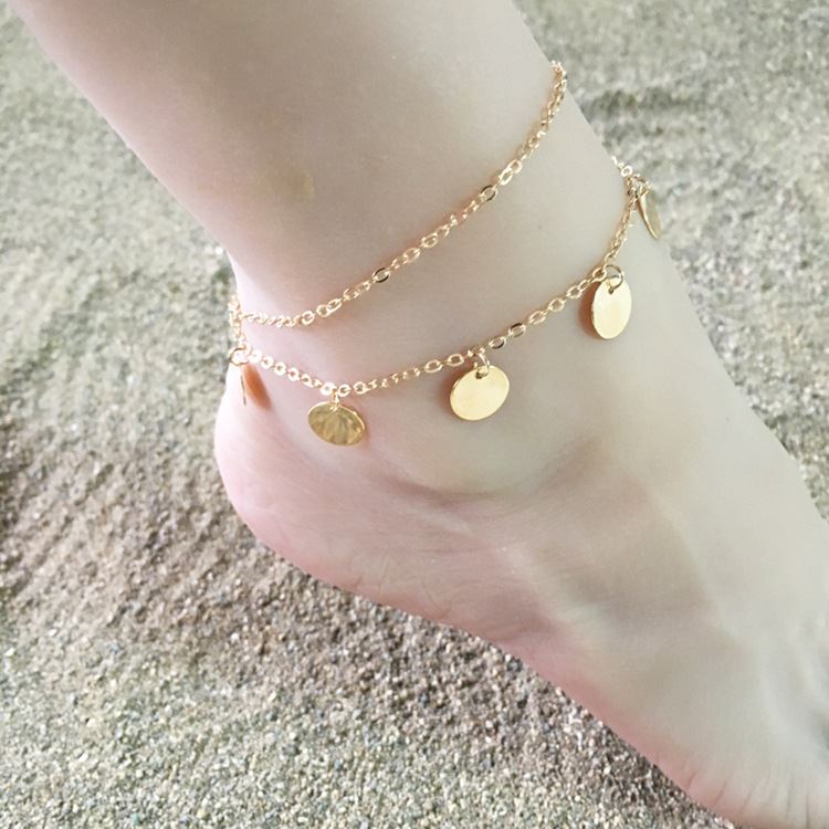 Ankle Chain with Round Pendants - | Fashiongirl