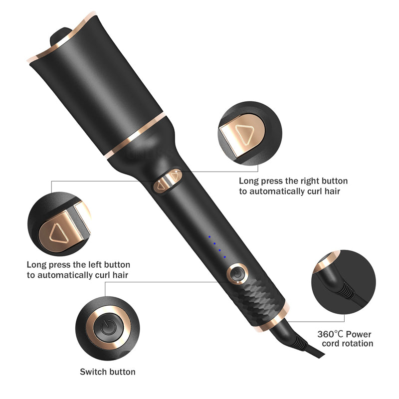 Automatisk Locktång med Keramisk Beläggning & 2-vägs Rotation
