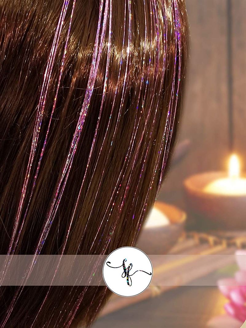 Bling Extensions – 100 glitterhårsträngar 80 cm, lila – | Fashiongirl