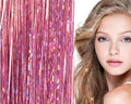 Bling Glitter Extensions 100 st glitterhårförlängningar 80 cm – Rosa – | Fashiongirl