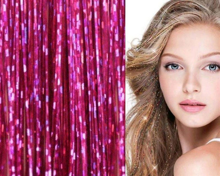 Bling Glitter Extensions 100 st glitterhårförlängningar 80 cm – Rose – | Fashiongirl