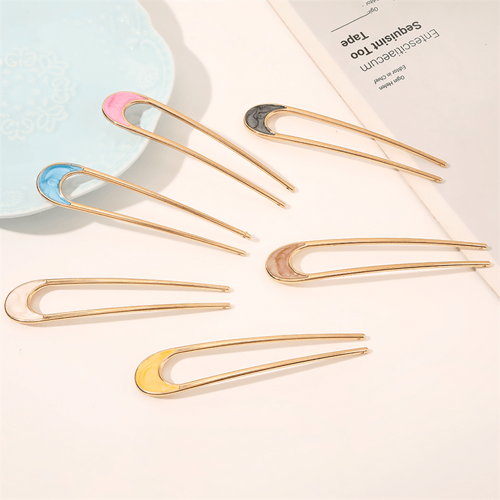 Chris Rubin Alina French Hairpin - Yellow Stardust - Hair Accessories