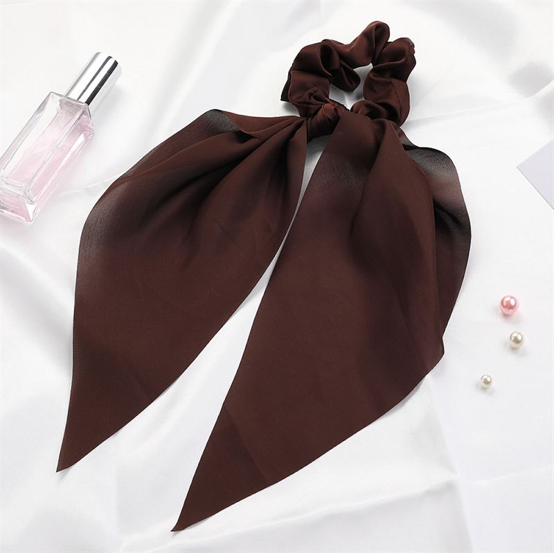 Chris Rubin Giana Scrunchie with scarf - Brown - Hair Accessories