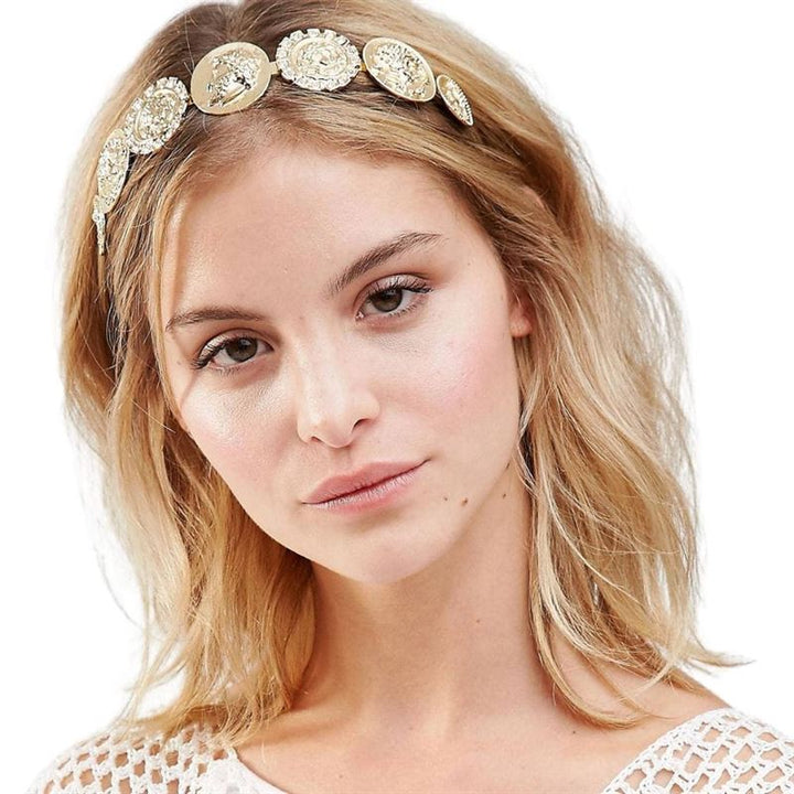 Chris Rubin Gold Headband - Coins - Hair Accessories
