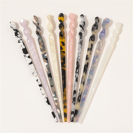 Chris Rubin Jade Hair Stick – Svart marmor – | Fashiongirl