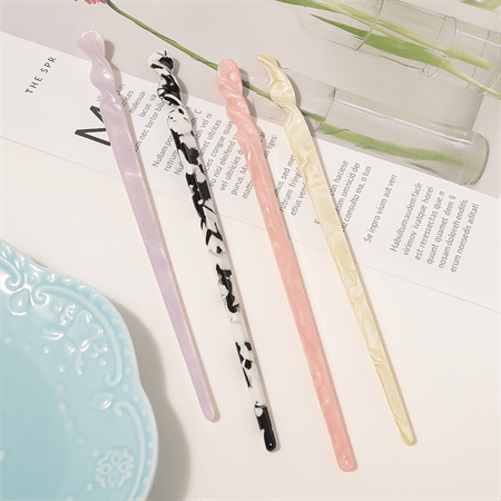 Chris Rubin Jade Hair Stick – Vit marmor – | Fashiongirl