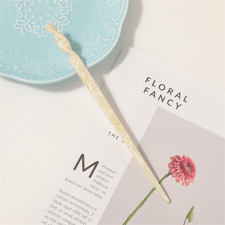 Chris Rubin Jade Hair Stick – Gul marmor – | Fashiongirl