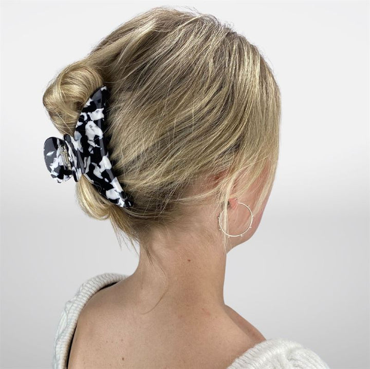 Chris Rubin Lydia Hair Claw - Black Marble - Hair Accessories | Fashiongirl