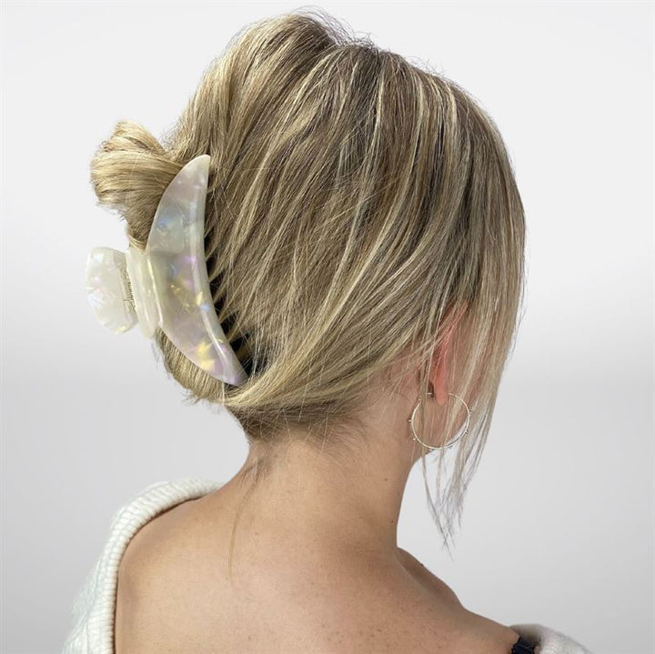 Chris Rubin Lydia Hair Claw - White Marble - Hair Accessories | Fashiongirl