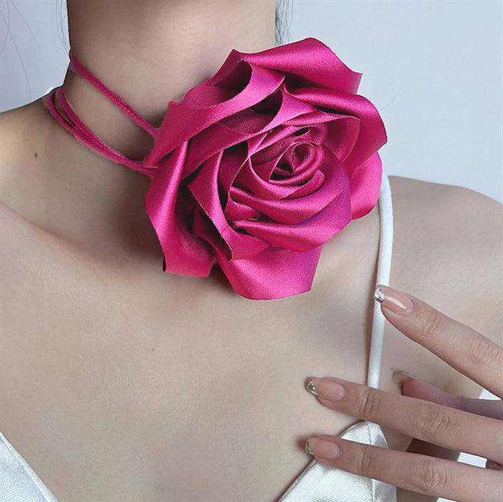 Chris Rubin Rosalia Choker Necklace - Magenta Pink - | Fashiongirl