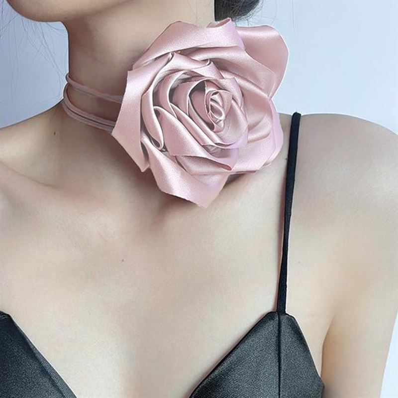 Chris Rubin Rosalia Choker Halsband - Rosa - | Fashiongirl