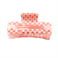 Chris Rubin Ruby Hair Claw – Peach Check – Håraccessoarer | Fashiongirl