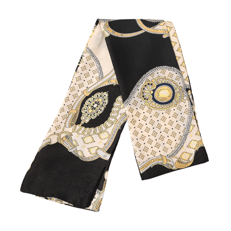 Chris Rubin Silk Scarf – Bella Silk Scarf, svart – | Fashiongirl