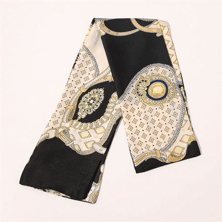 Chris Rubin Silk Scarf – Bella Silk Scarf, svart – | Fashiongirl