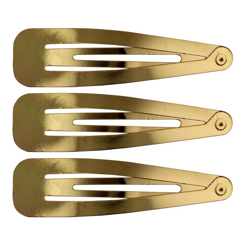 Klickklämmor hårspännen i guld, klassisk design – 12 st – | Fashiongirl