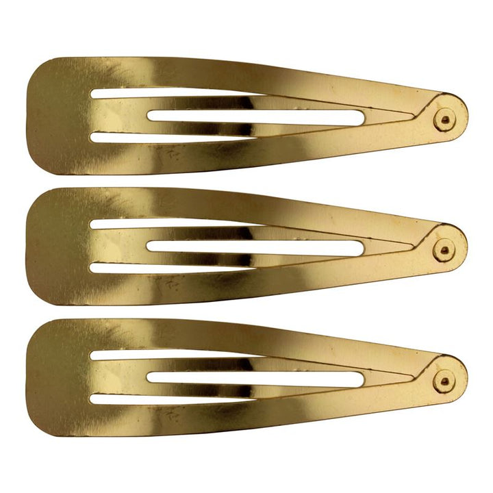 Klickklämmor hårspännen i guld, klassisk design – 12 st – | Fashiongirl