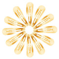 Klickklämmor hårspännen i guld, klassisk design – 12 st – | Fashiongirl