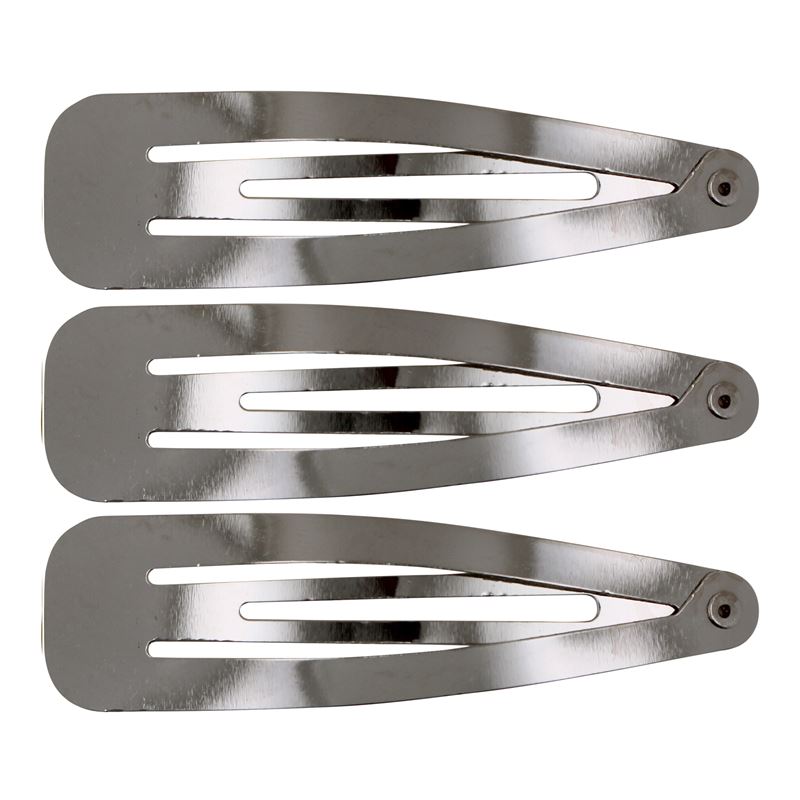 Klickklämmor hårspännen i silver, klassisk design – 12 st – | Fashiongirl