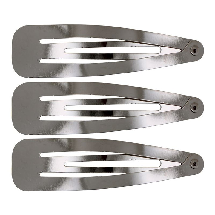 Klickklämmor hårspännen i silver, klassisk design – 12 st – | Fashiongirl