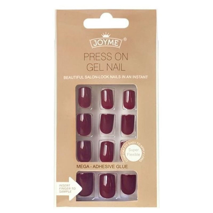 Click On / Press On Nails - Bordeaux Red #S130 - | Fashiongirl