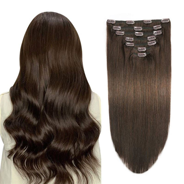 Clip In Extensions - 40 cm #2 Dark Brown - | Fashiongirl