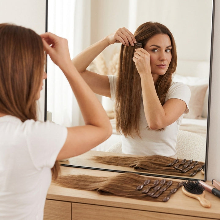 Clip In Extensions 6 Brown - Clip in Extensions - Fashiongirl