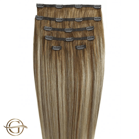 Clip on hair extensions #12/613 Dark Blondmix - 7 sets - 60 cm | Gold24 - | Fashiongirl