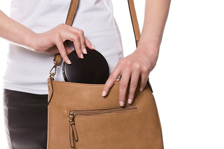 Compact double travel mirror with LED (10x magnification) - Black - | Fashiongirl