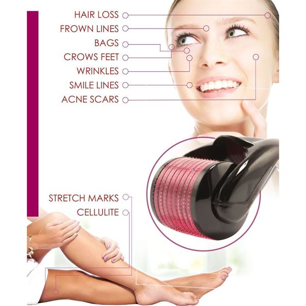 Dermaroller 540 nålar med titannålar 0,5 mm för ansiktet - | Fashiongirl