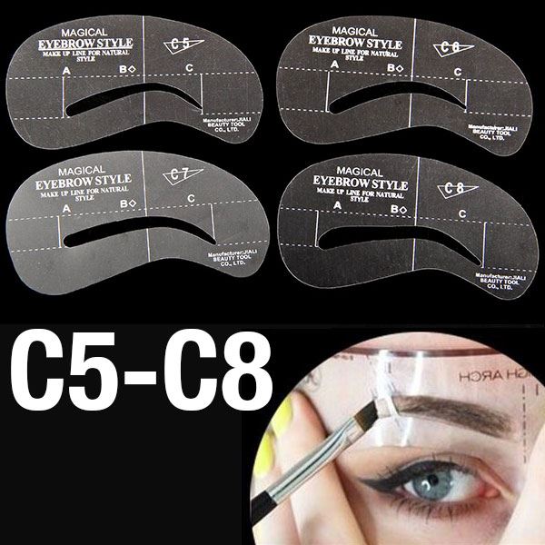 Ögonbrynsmallar – Ögonbrynsstenciler (C5 – C8) – 4 st. – | Fashiongirl