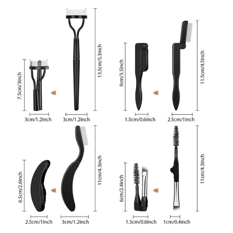 Foldable Eyelash and Eyebrow Kit - 4 pcs. - 