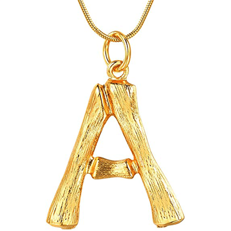 Guldbambu-alfabet/bokstavshalsband – A – | Fashiongirl