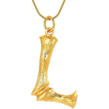 Guldbambu-alfabet/bokstavshalsband – L – | Fashiongirl