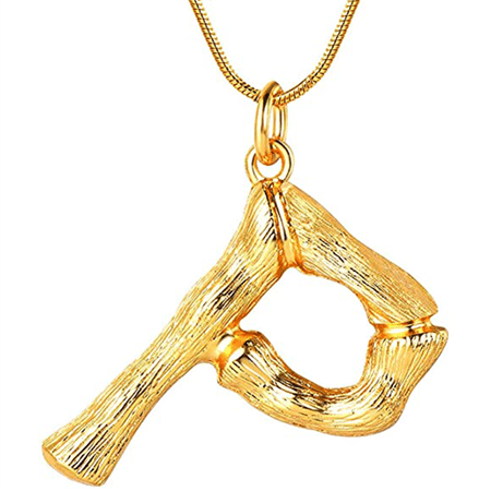 Guldbambu-alfabet/bokstavshalsband – P – | Fashiongirl
