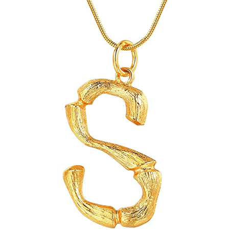Guldbambu-alfabet/bokstavshalsband – S – | Fashiongirl
