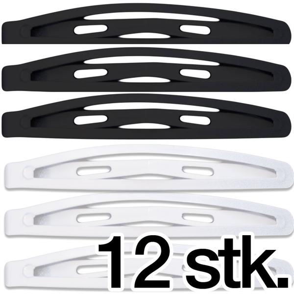 Hårklämmor – 12 st (8 svarta + 4 vita) – | Fashiongirl