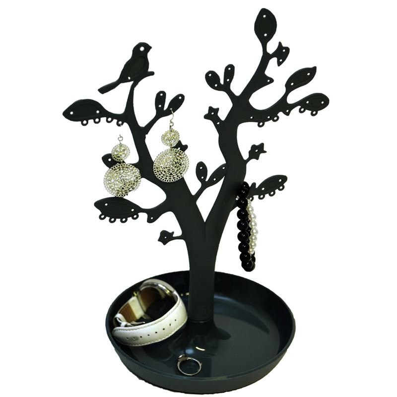 Jewellery tree with leaves - Black (CTN005) - | Fashiongirl