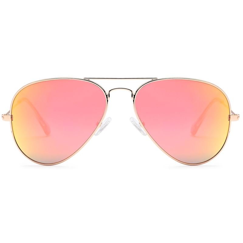 Lux Aviator Pilot Sunglasses - Pink with gold frame - | Fashiongirl