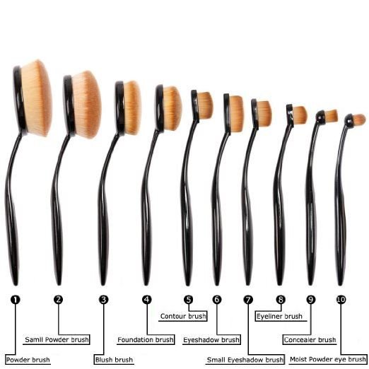 Mermaid Oval Brushes för smink – 10 set – | Fashiongirl