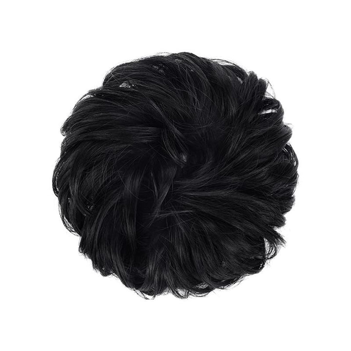 Messy Bun Hair elastic with curly artificial hair - 1# Jet Black - Hair Accessories | Fashiongirl