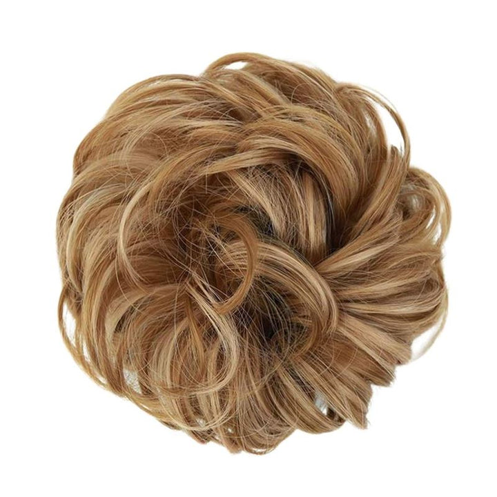 Messy Bun Hårband med lockigt konstgjort hår – 24/613 Honey Blond Mix – Hårtillbehör | Fashiongirl