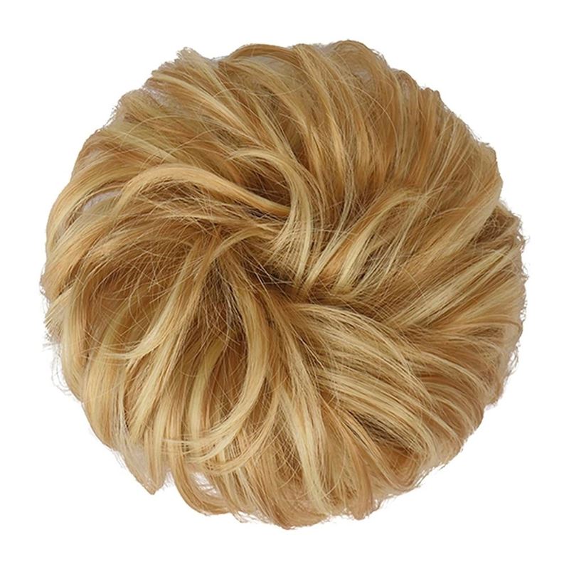 Messy Bun Hair elastic with curly artificial hair - 27H613 Strawberry Blonde &amp; Bleach Blonde - Hair Accessories | Fashiongirl