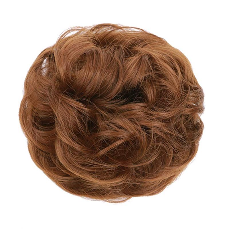 Messy Bun Hair elastic with curly artificial hair - #33A Light Golden Reddish Brown - Hair Accessories | Fashiongirl