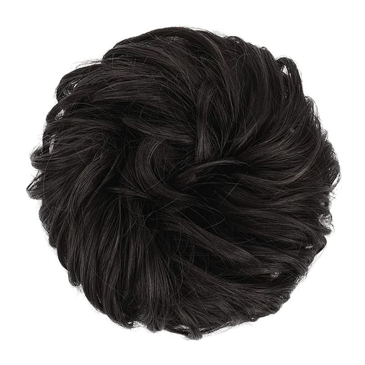 Messy Bun Hair Elastic with Curly Artificial Hair - #4 Black Brown - Hair Accessories | Fashiongirl
