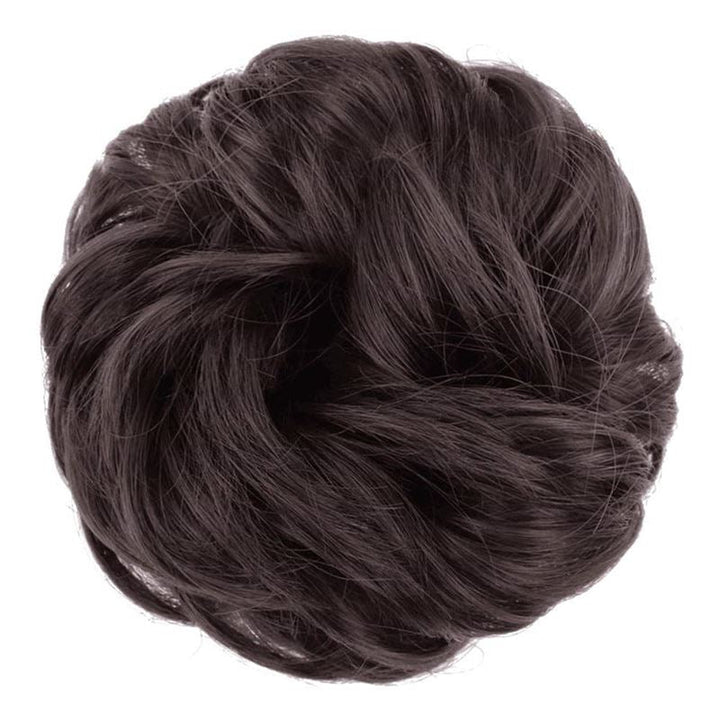 Messy Bun Hair elastic with curly artificial hair - #6 Brown - Hair Accessories | Fashiongirl