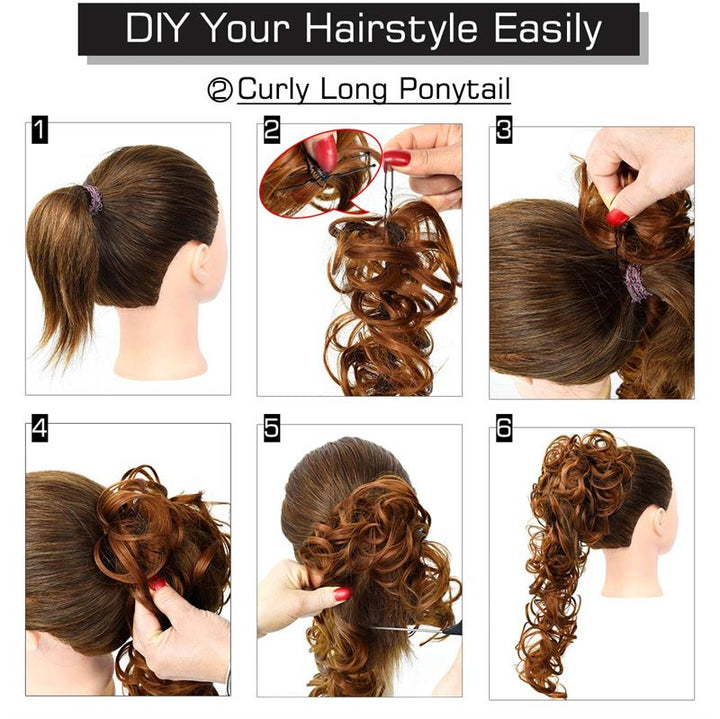 Messy Curly Hair for bun #2/33 - Reddish brown - Hair Accessories | Fashiongirl