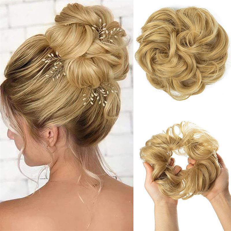 Messy Curly Hair for bun #27/613 - Medium Blonde - Hair Accessories | Fashiongirl
