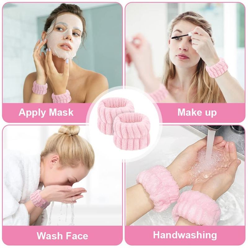 Mikrofiberhandledsband – rosa 2 st. – | Fashiongirl